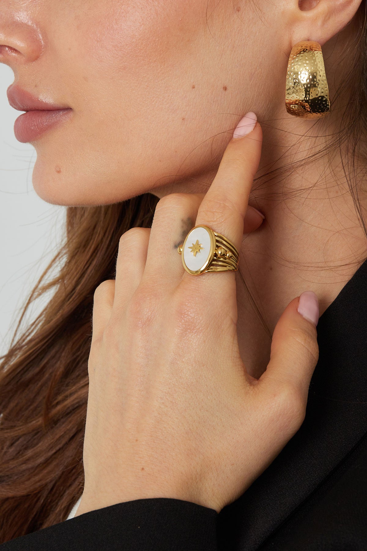 Ring Enamel ster goud