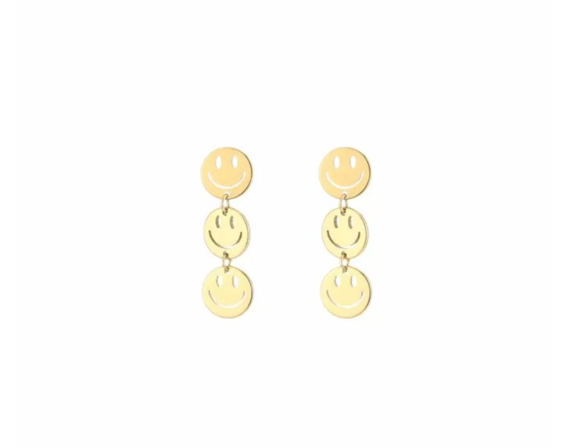 Oorbellen met smileys goud