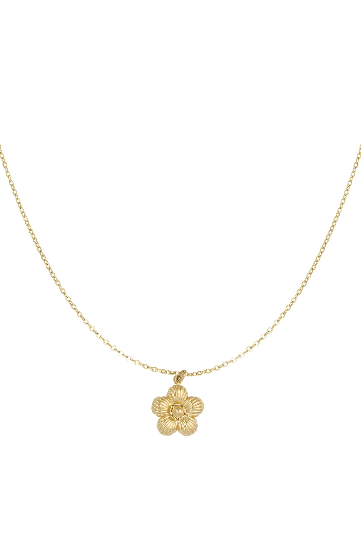 Ketting met bloem goud