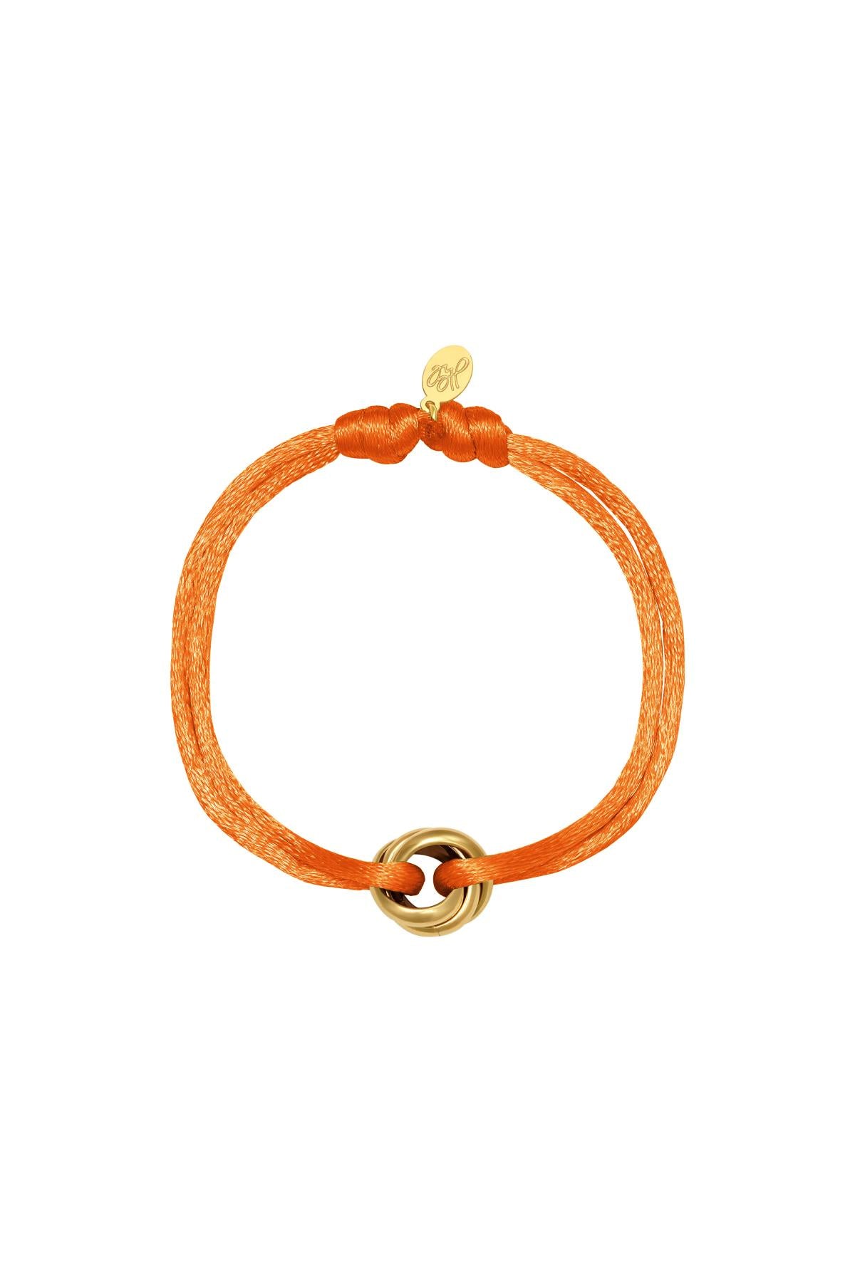 armband satin oranje