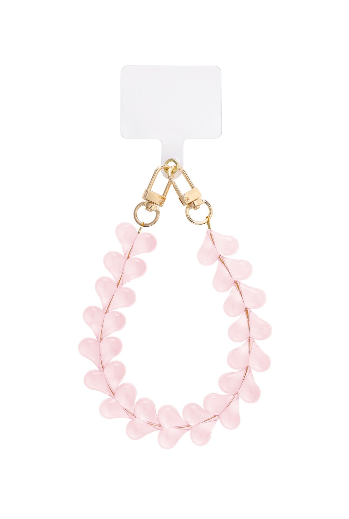 Telefoonkoord hartjes baby pink