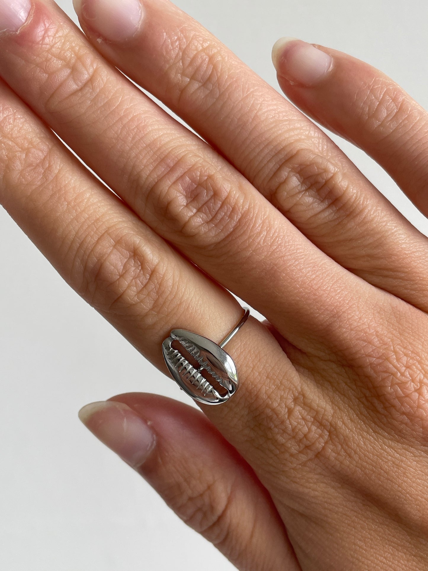 Ring met schelp zilver