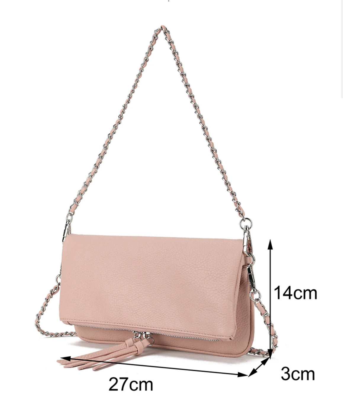 Schouder tas met klep beige
