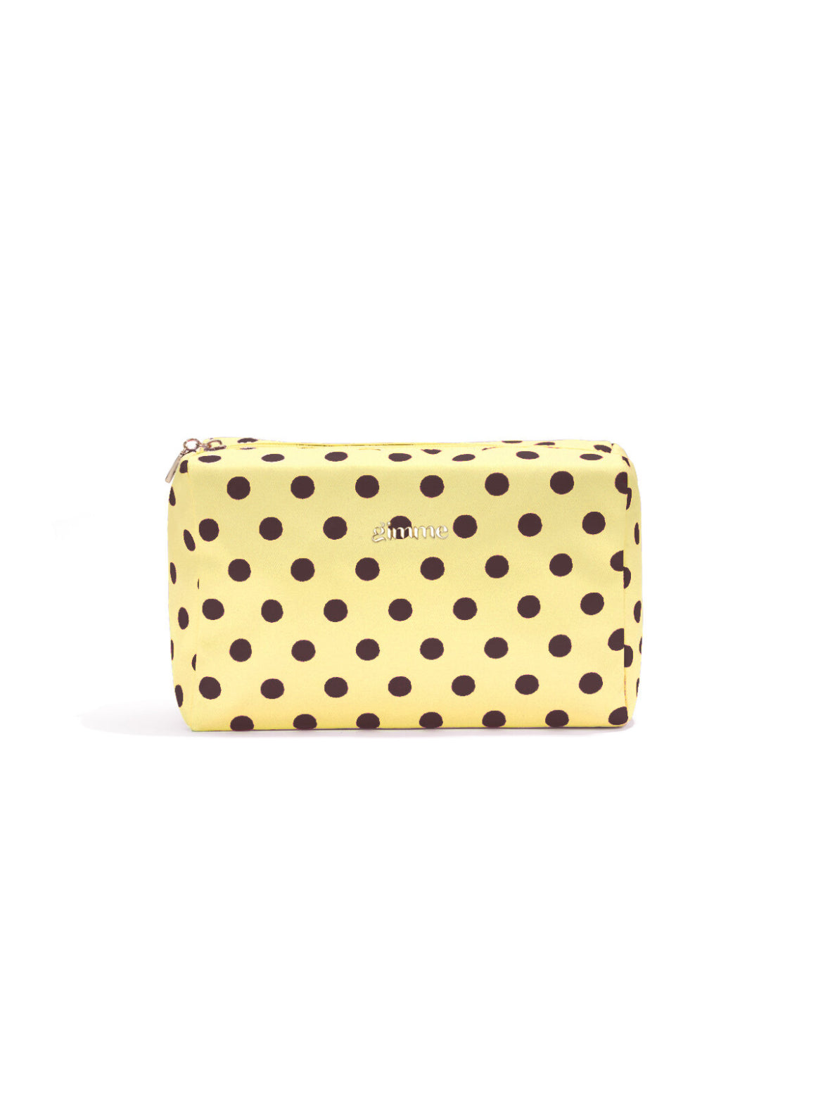Toilettas geel met polka dots