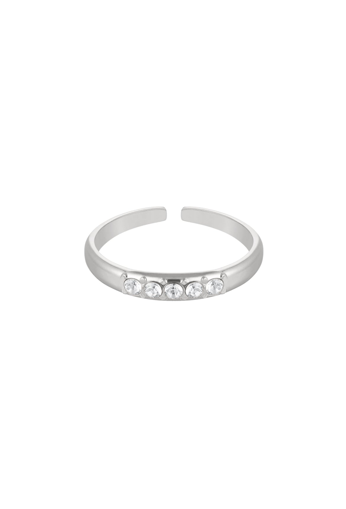 Ring met steentjes zilver
