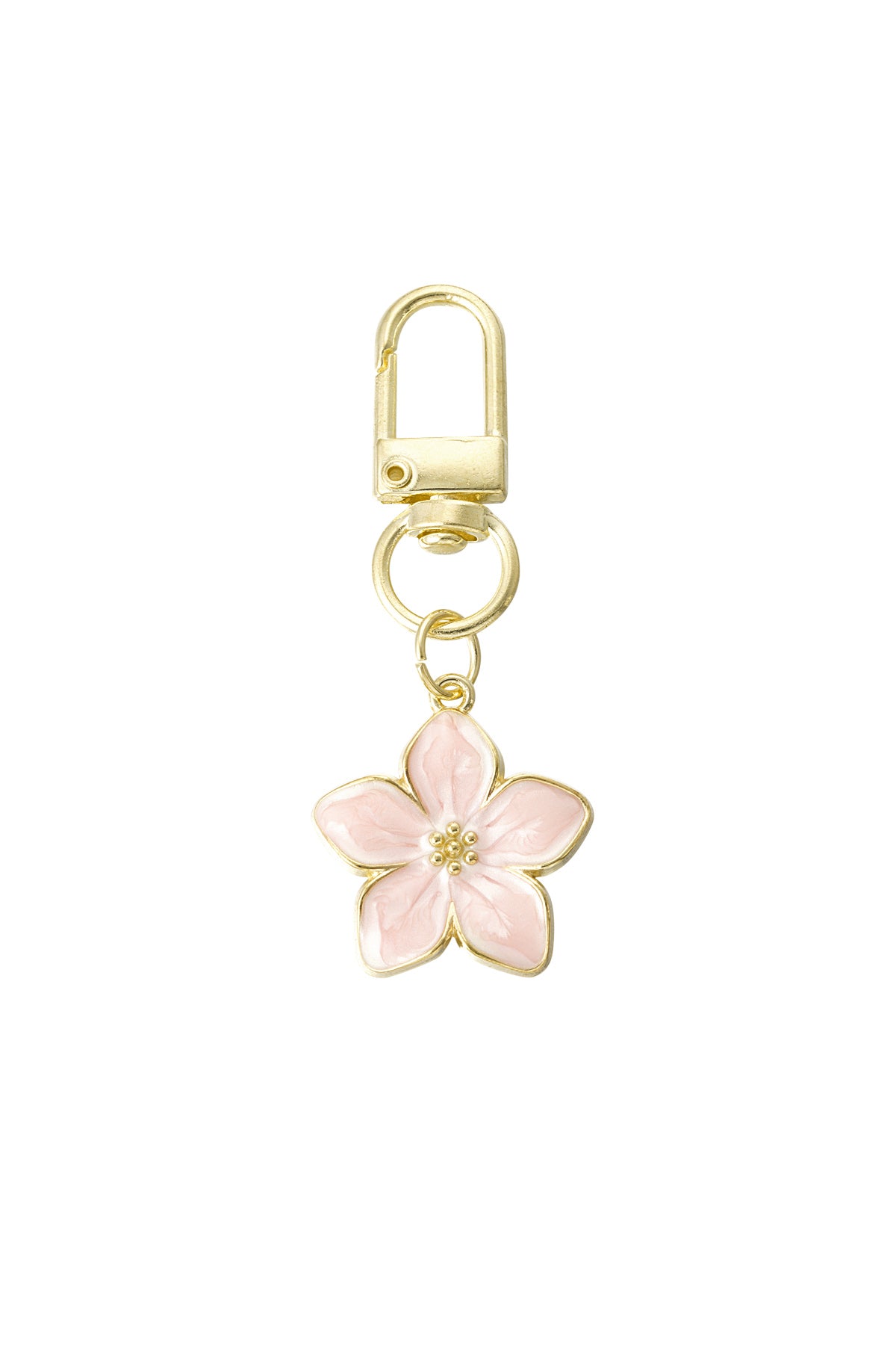 Sleutelhanger met bloem roze