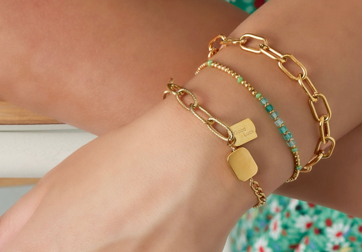 Armband Good luck goud