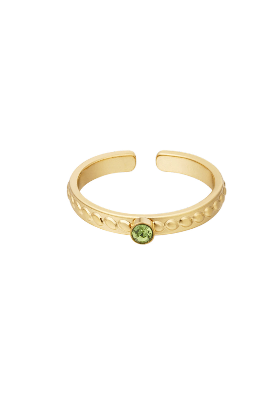 Ring met groen steentje goud