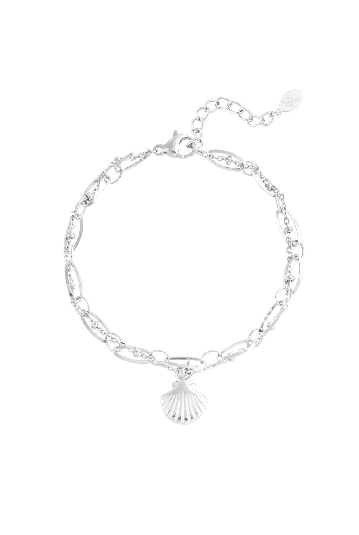 Armband met schelpje zilver