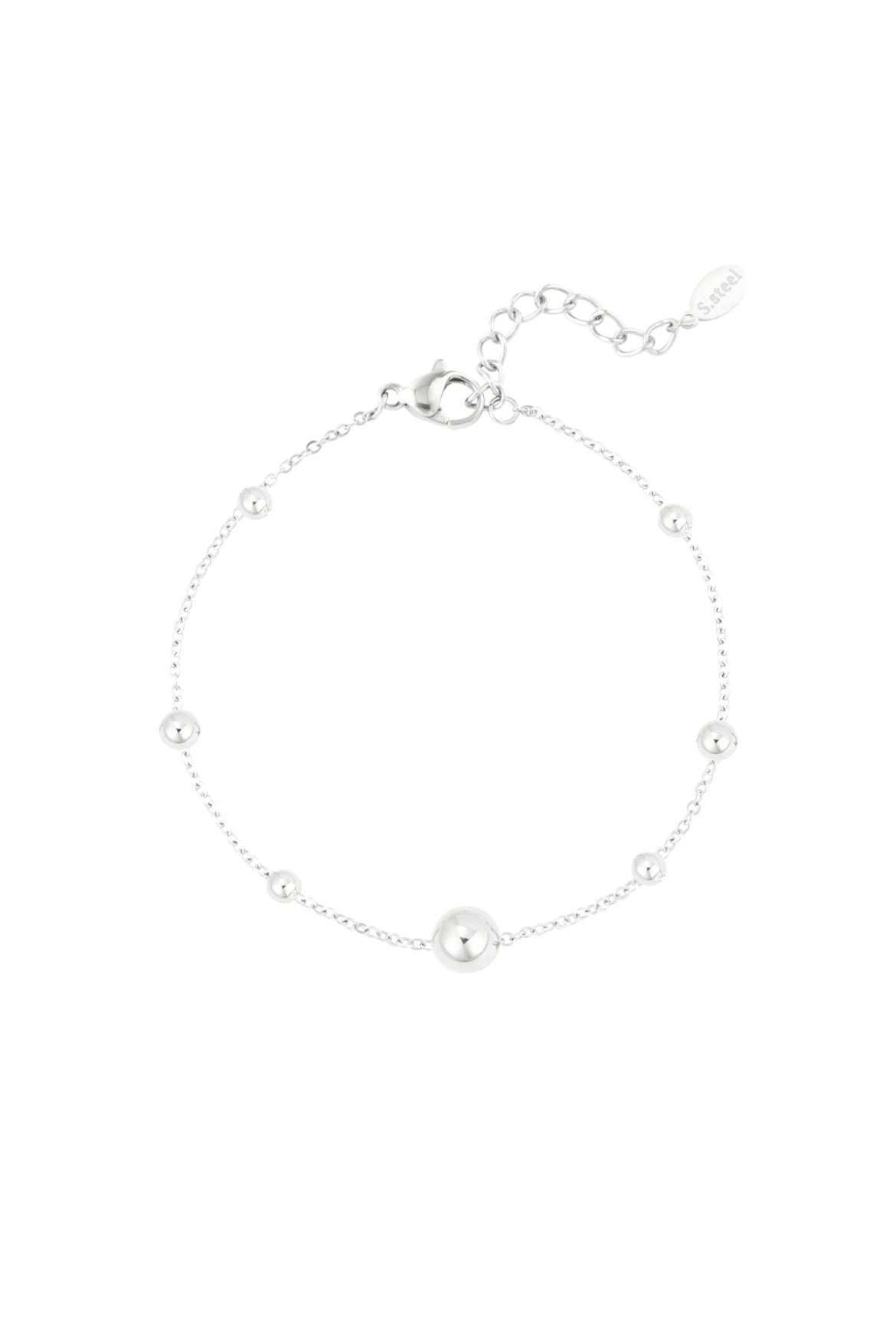 Armband met bolletjes zilver