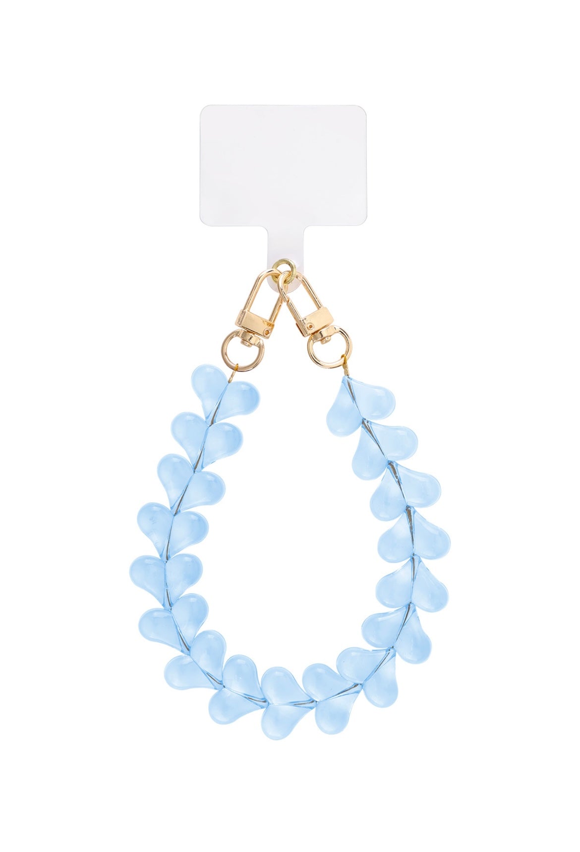Telefoonkoord hartjes blauw
