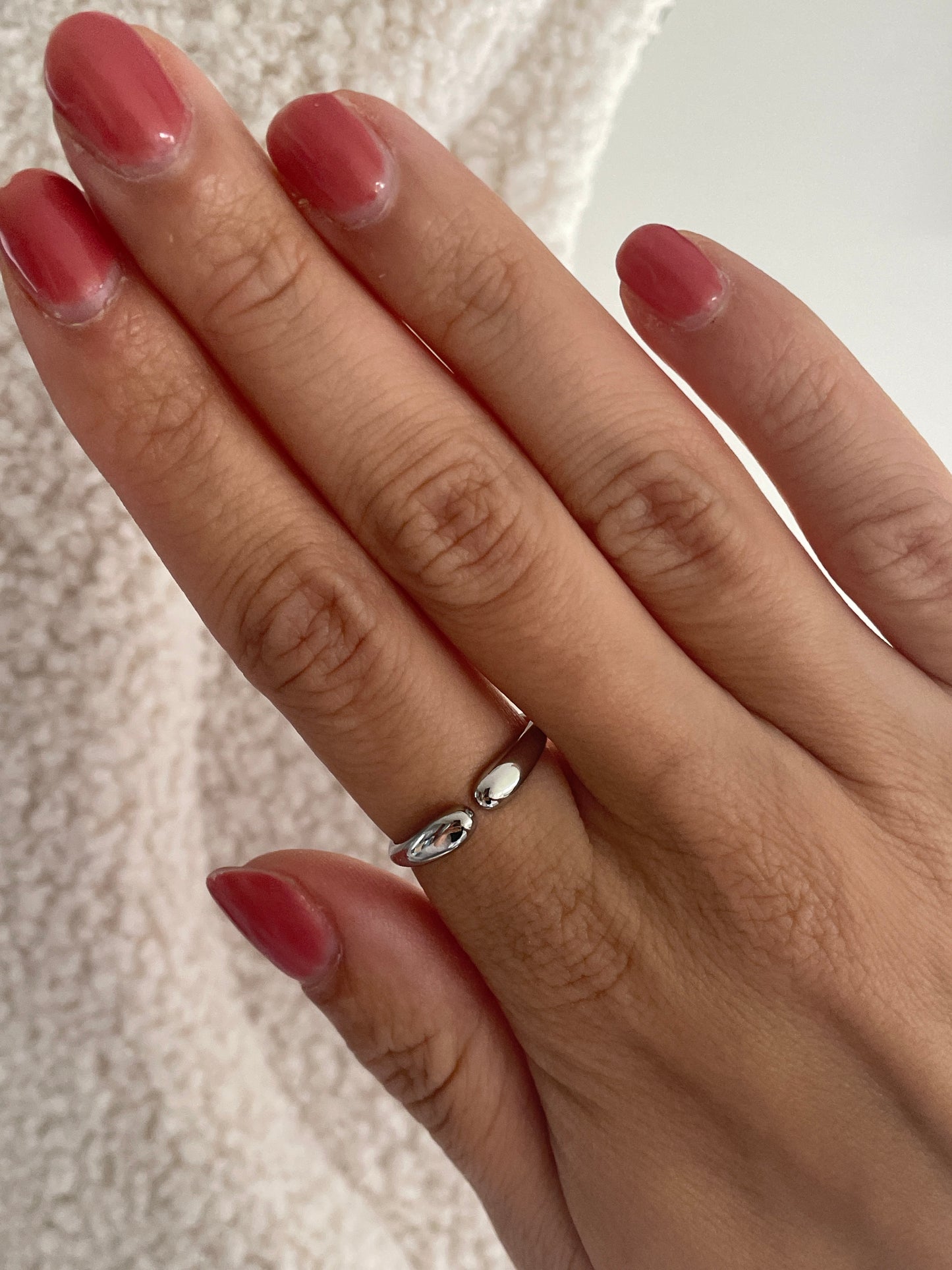 Ring knuffel klein zilver