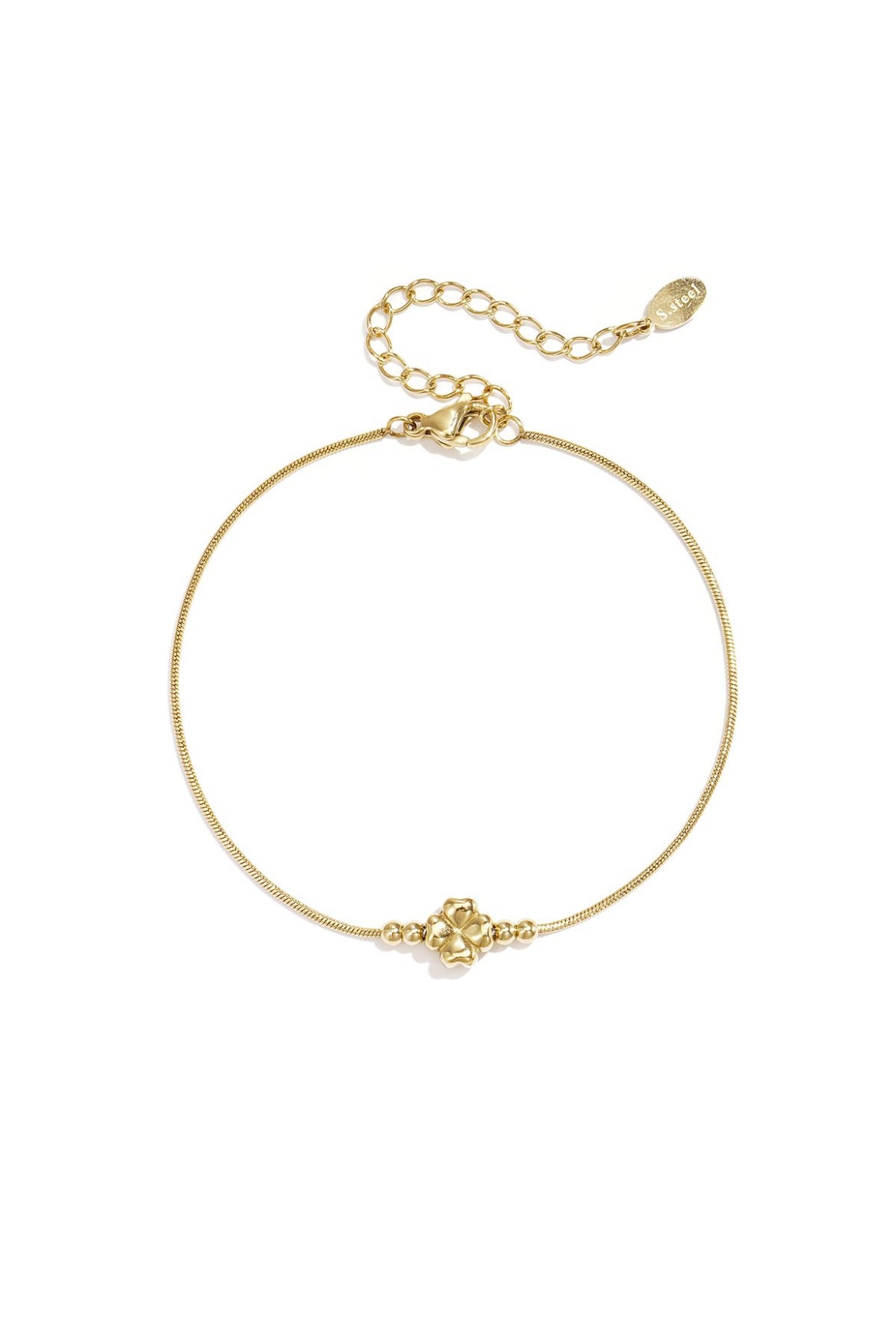 Armband met subtiel klavertje goud