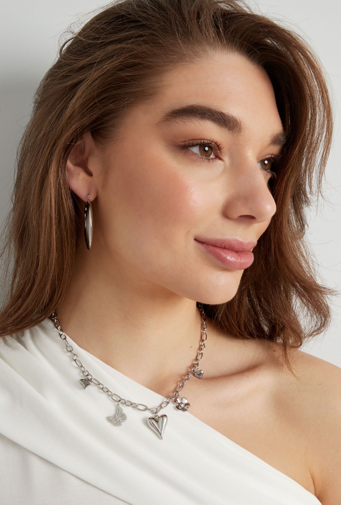 Ketting met zomerse bedels zilver