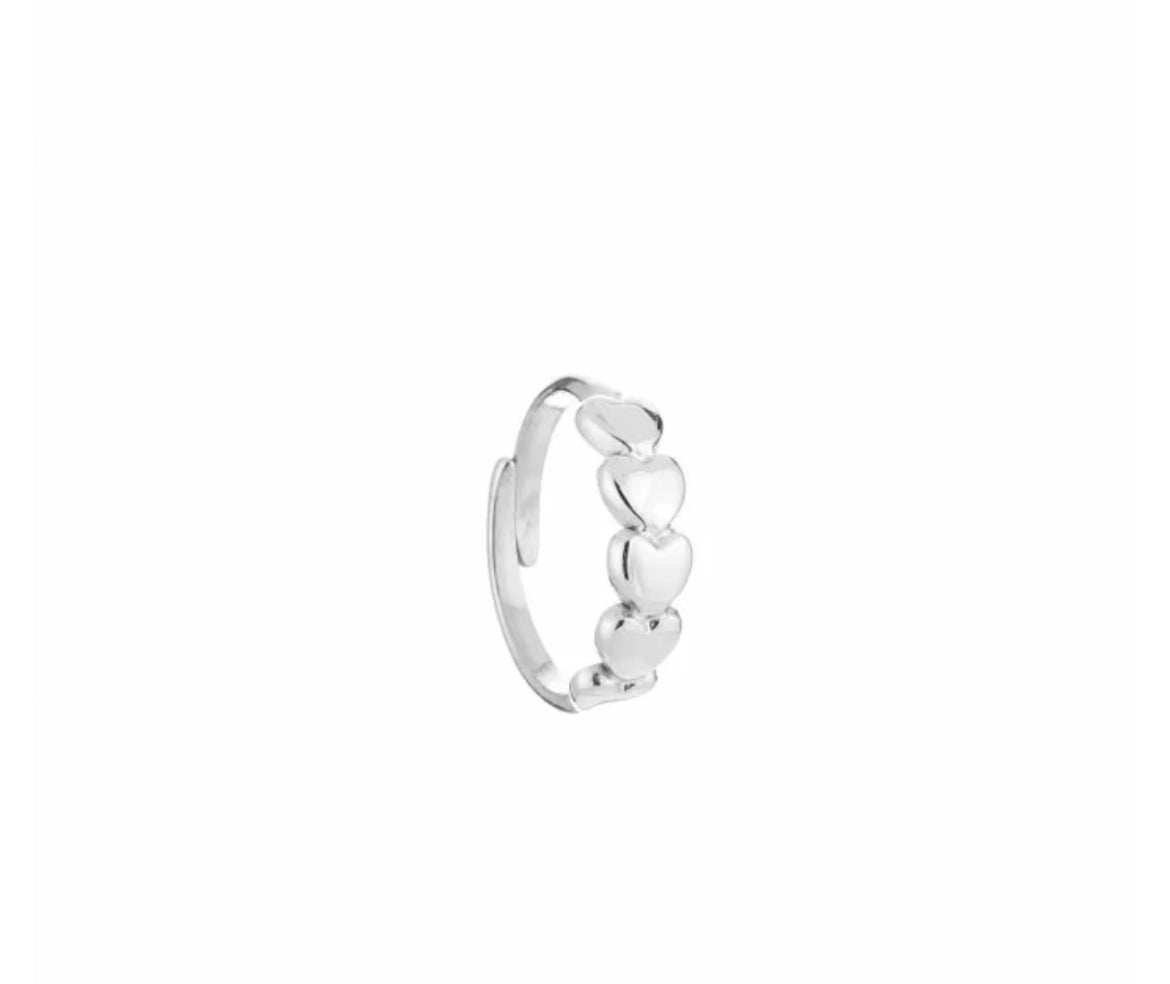 Ring lovely Hearts zilver