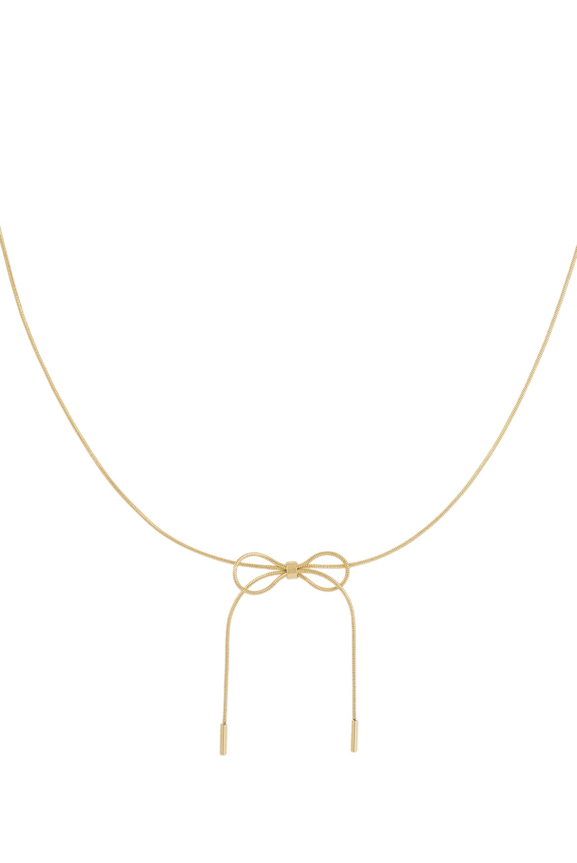 Ketting met plat strikje goud