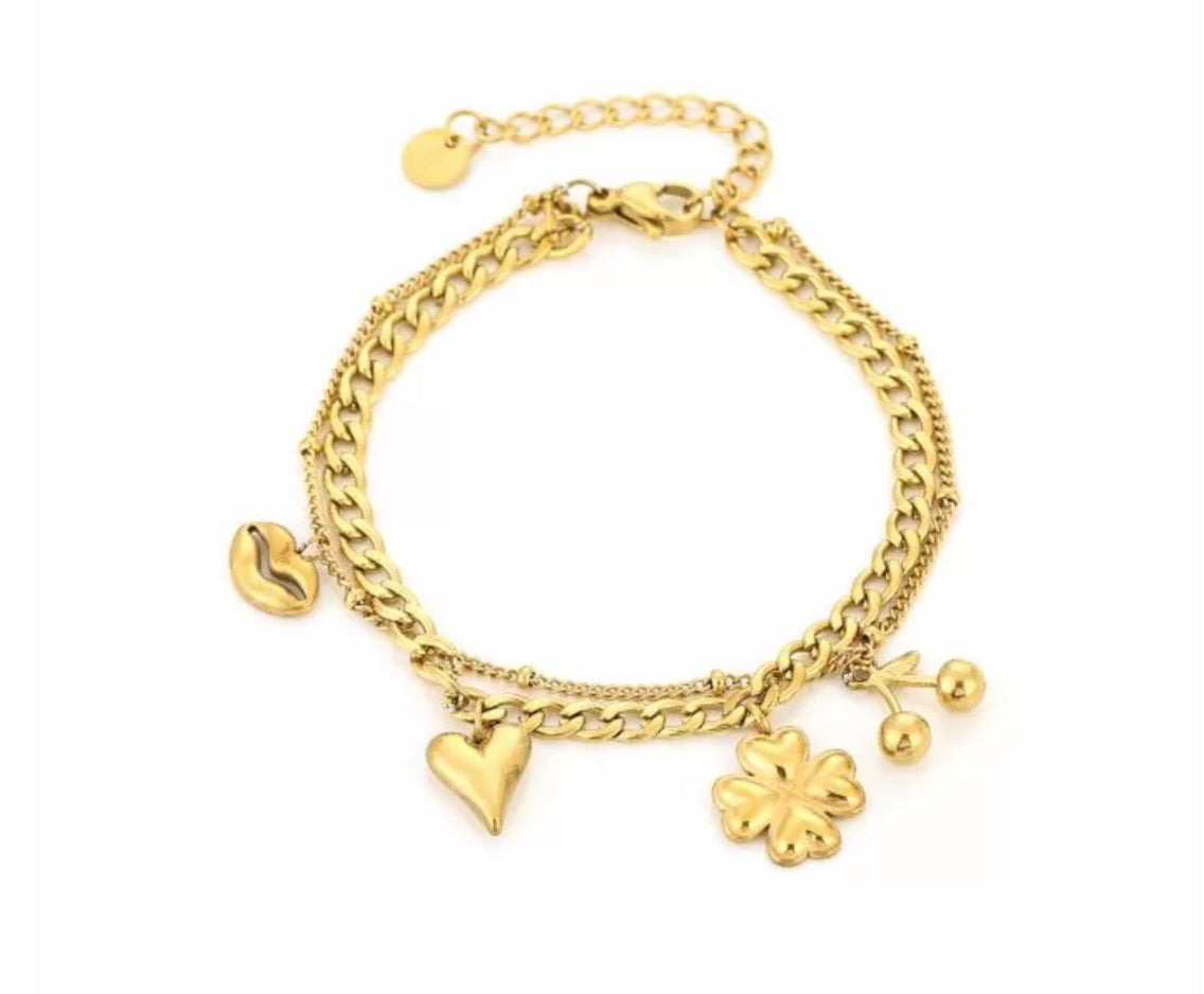 Bedel armband met trending bedels goud