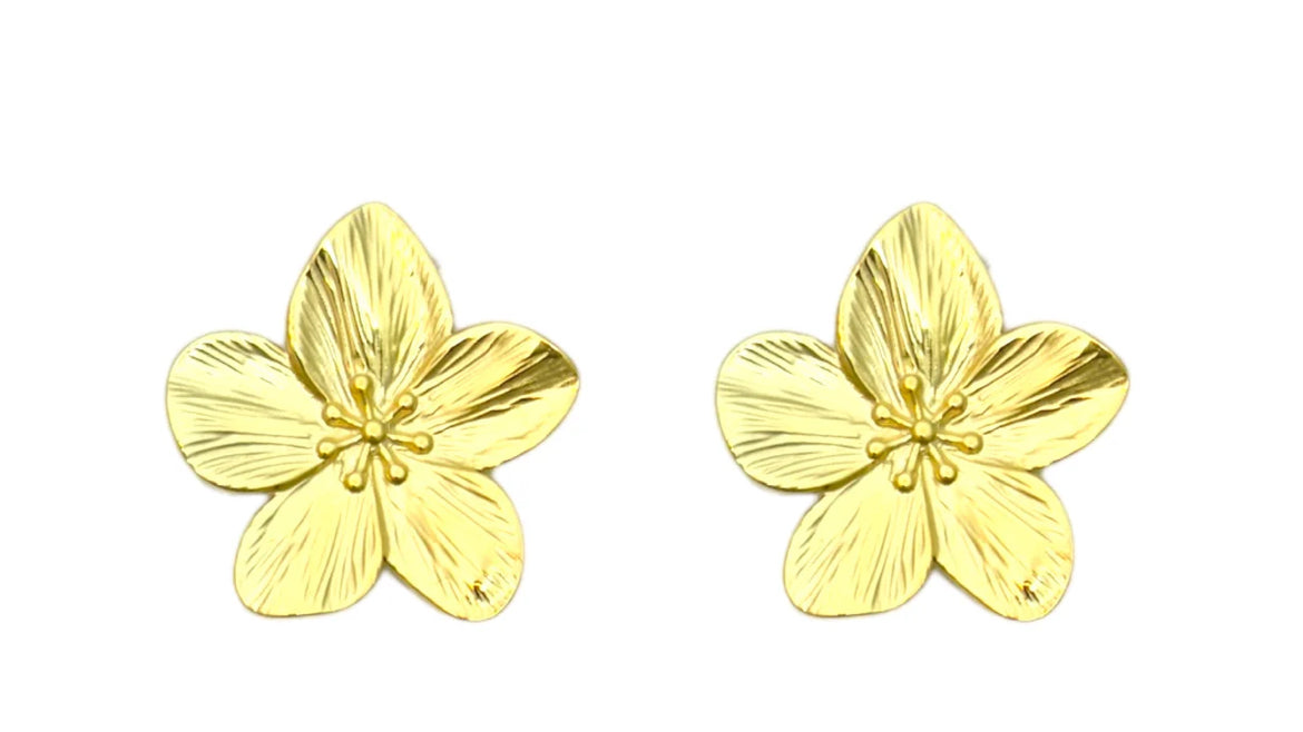 Oorbellen bloem goud