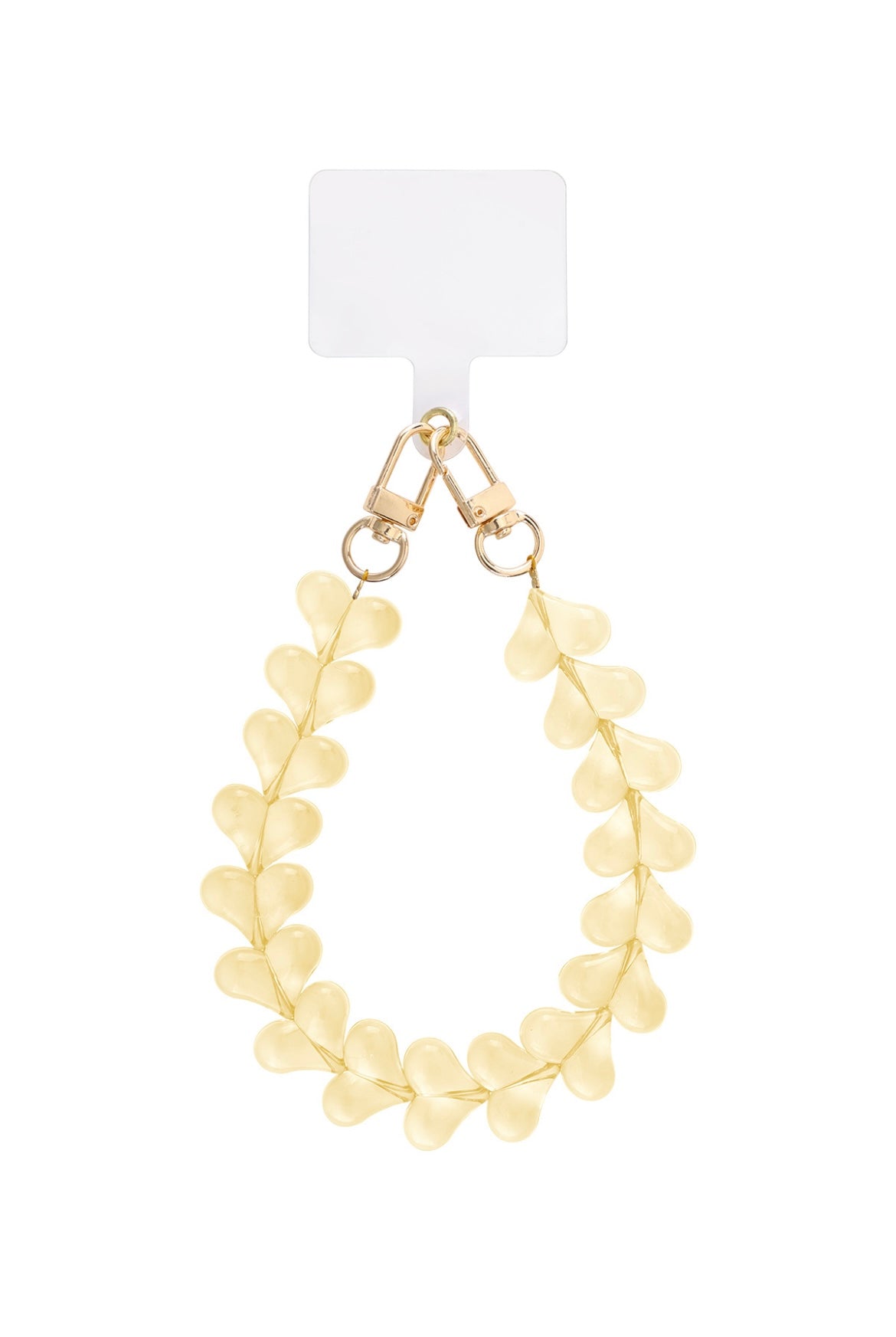Telefoonkoord hartjes butter yellow