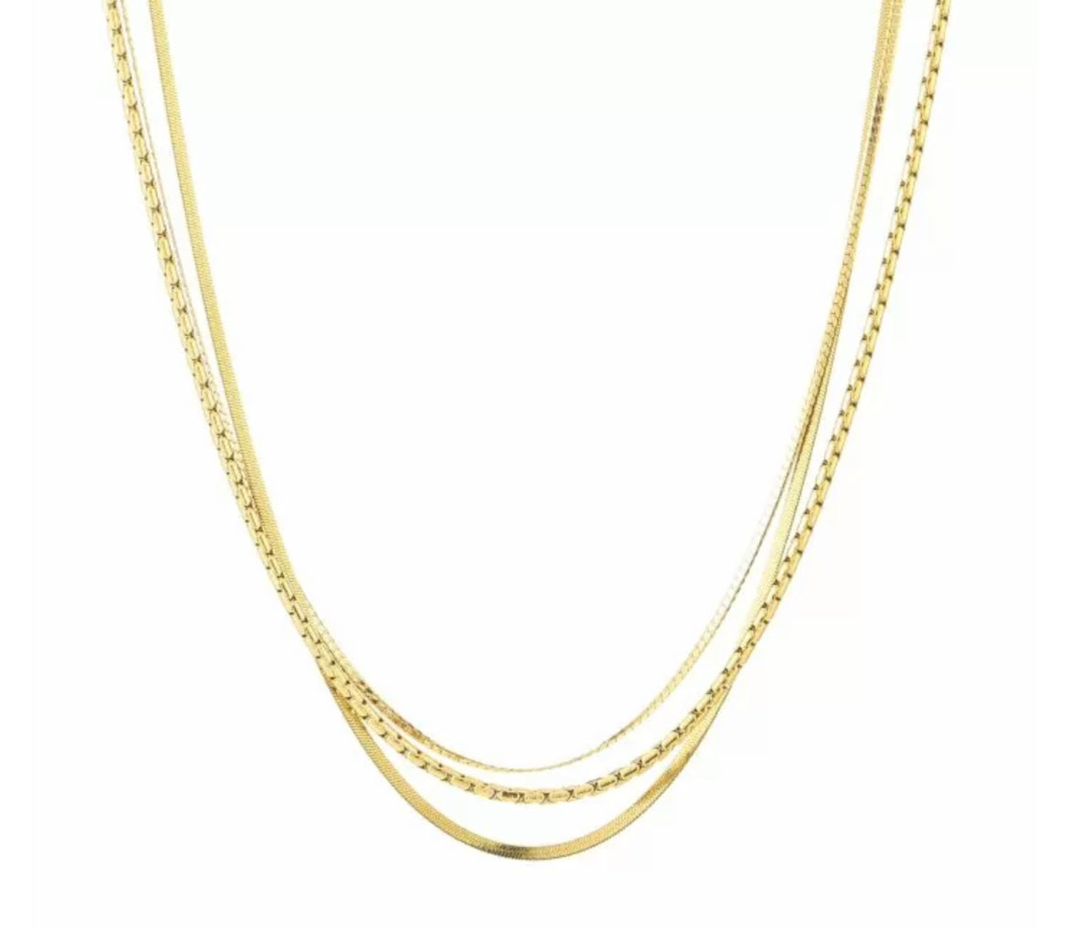 Ketting 3 layers goud