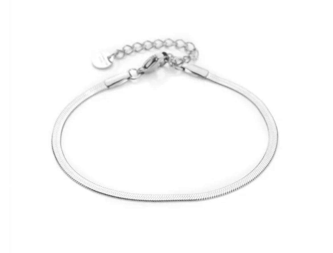 armband flatt chain zilver