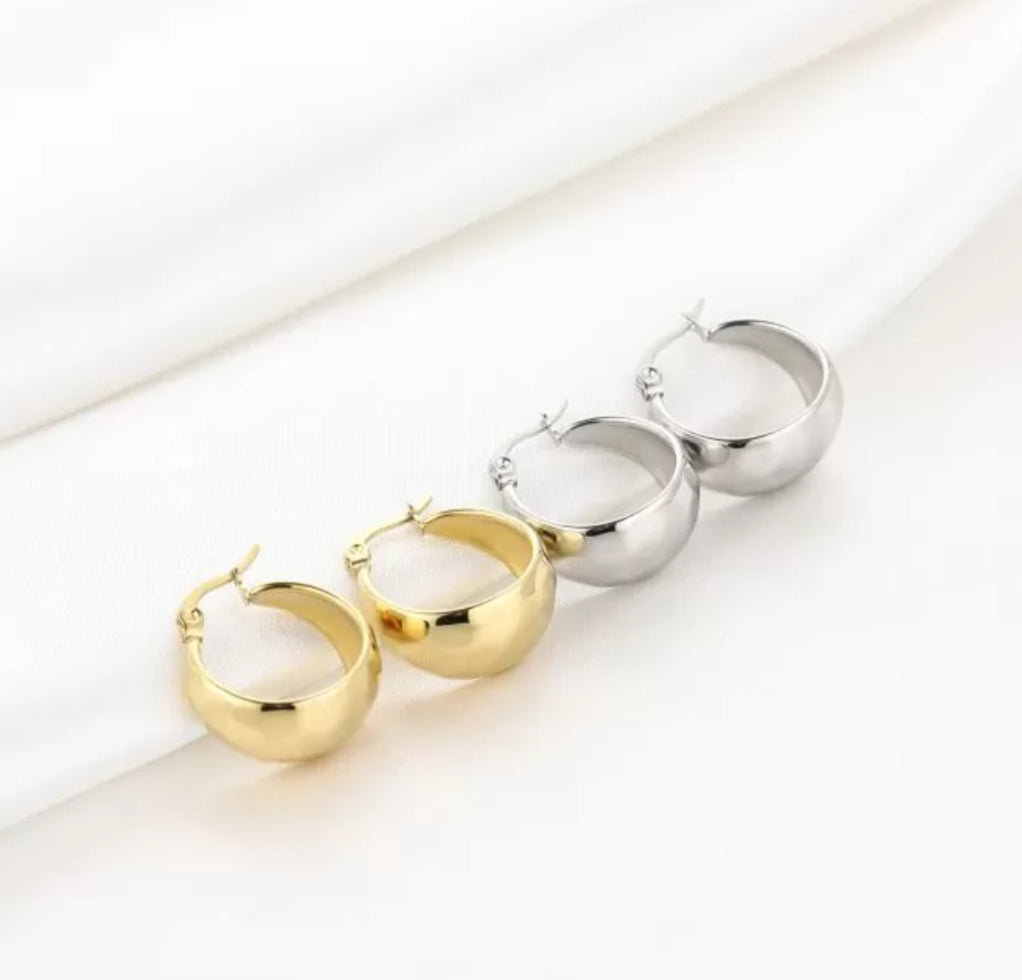 Oorbellen disco hoops zilver