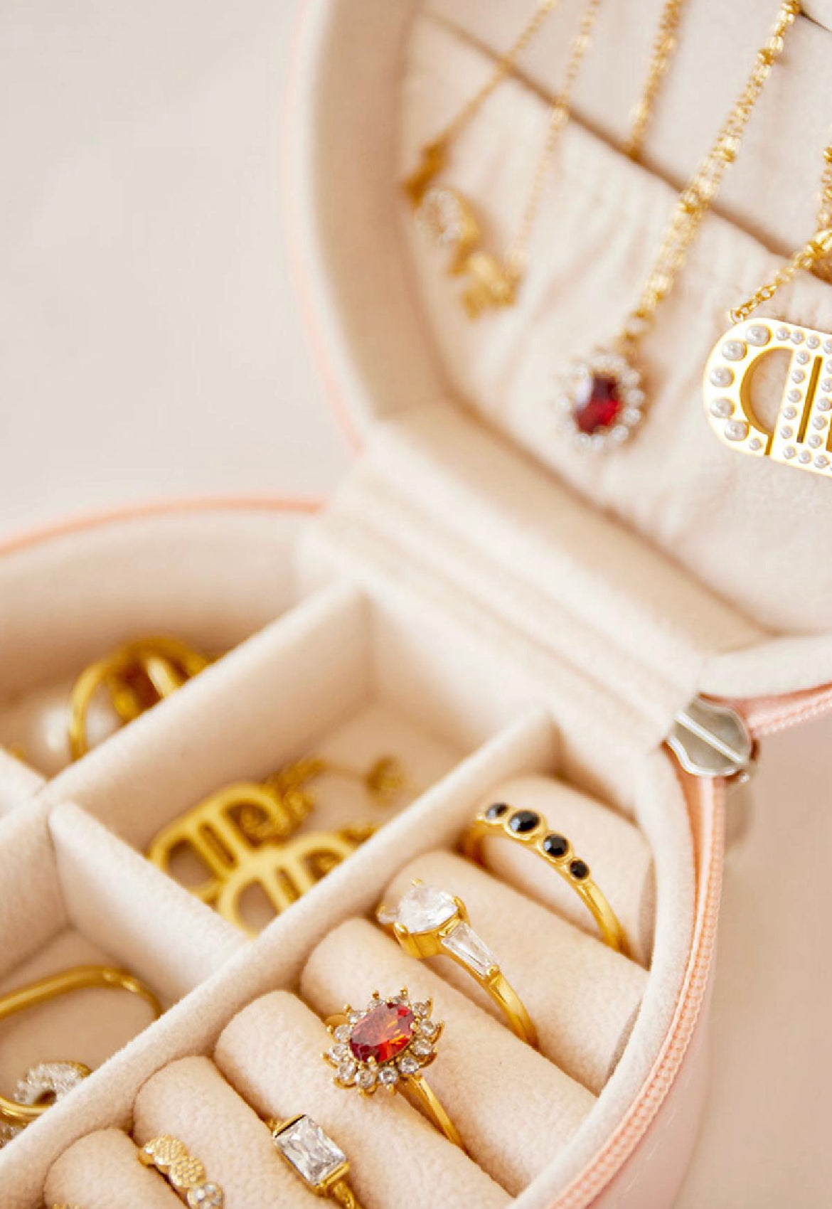 Sieraden doosje beige