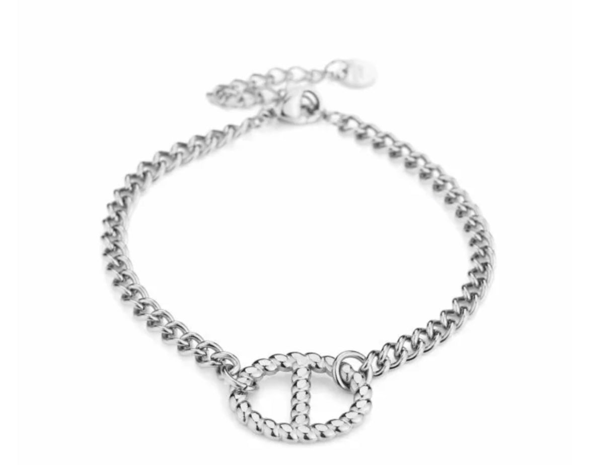 Armband Rosa zilver