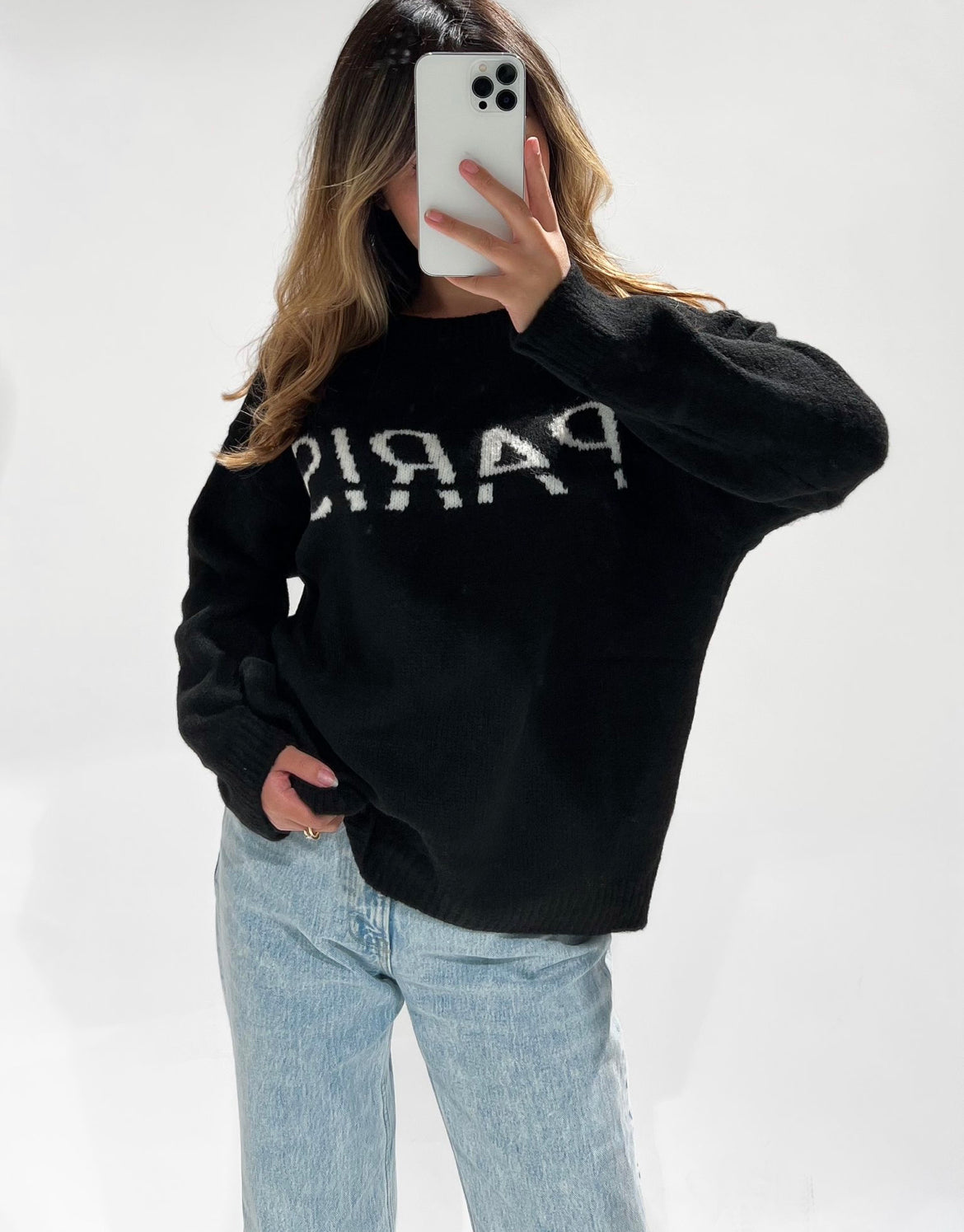 Trui paris zwart