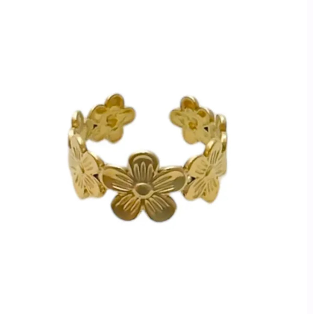 Ring Flower goud