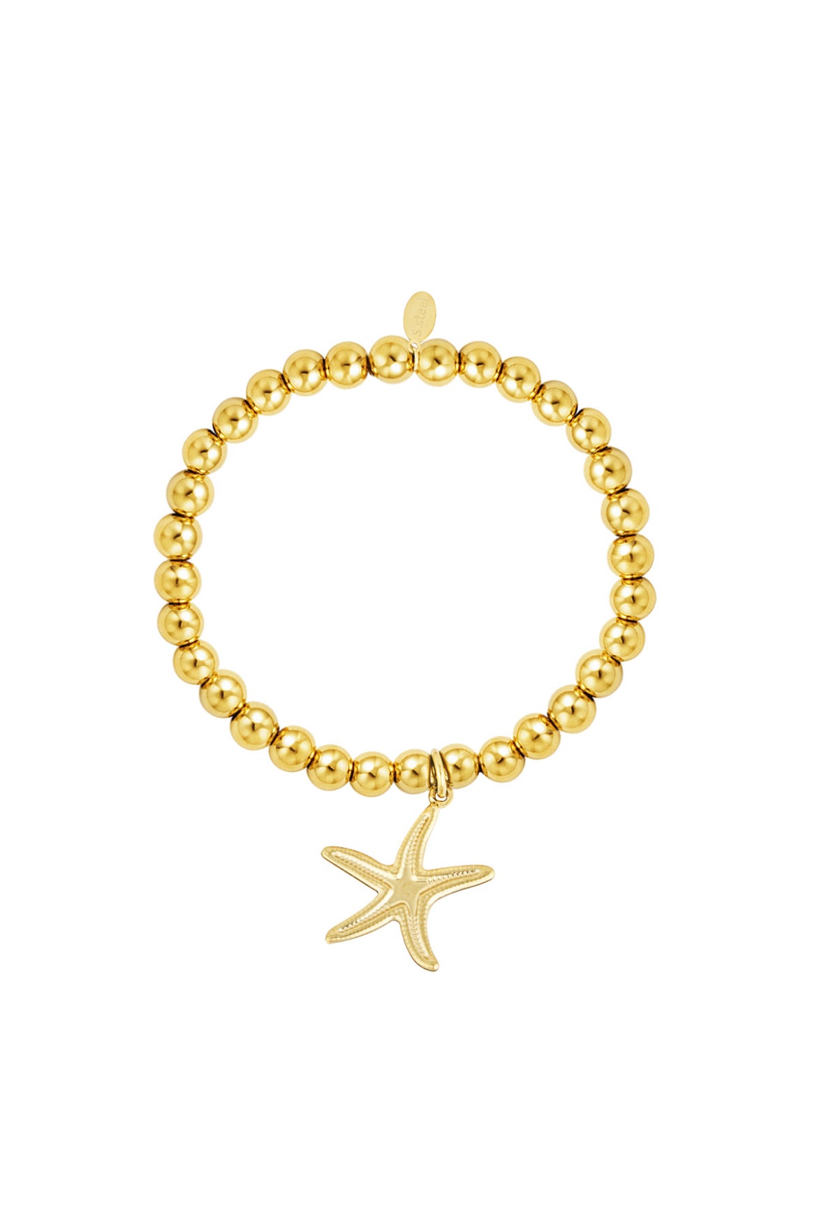 Kralen armband zeester goud