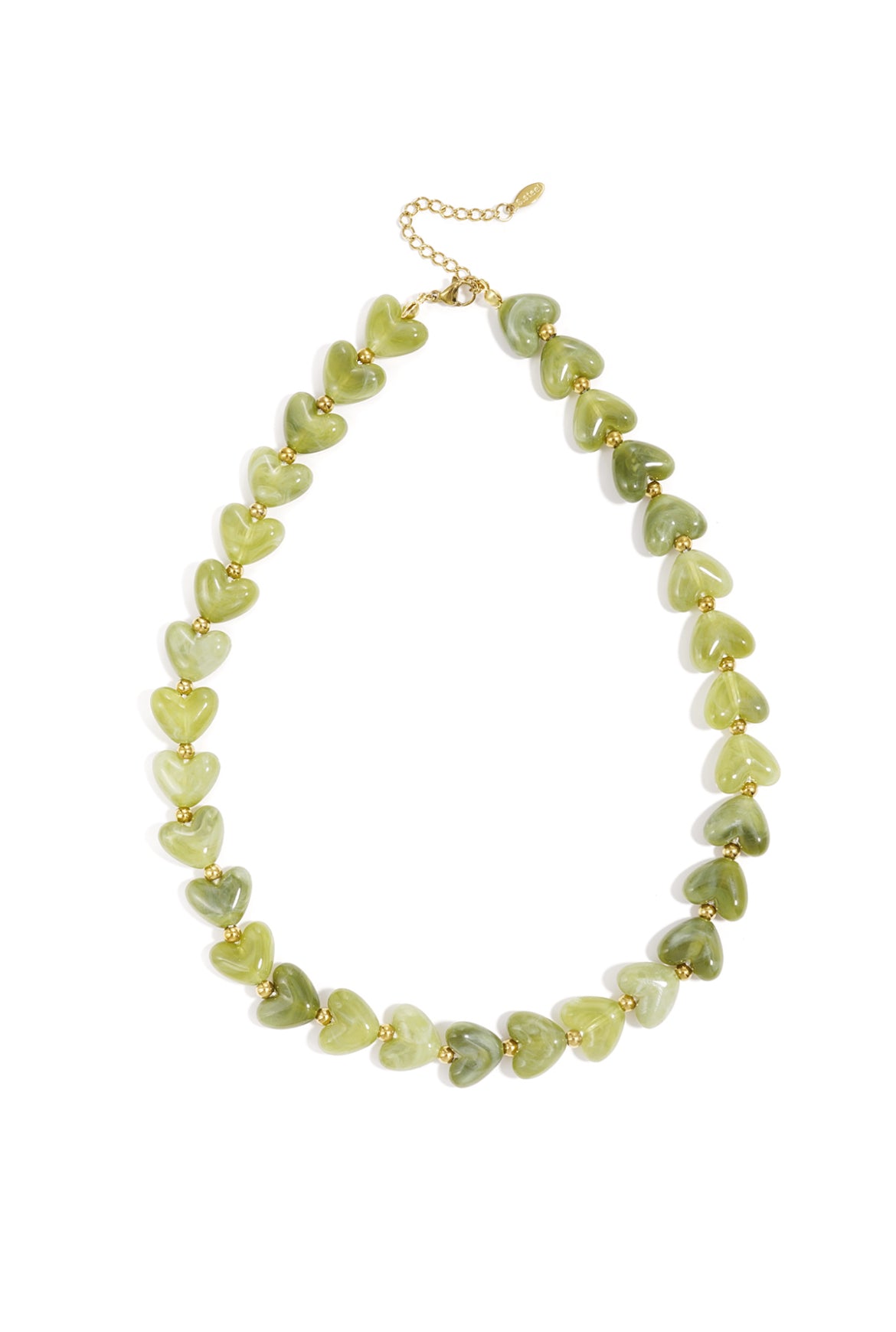 Hartjes kralen ketting groen
