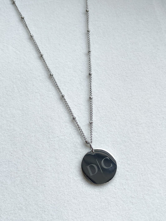 Gegraveerde ketting met initialen zilver