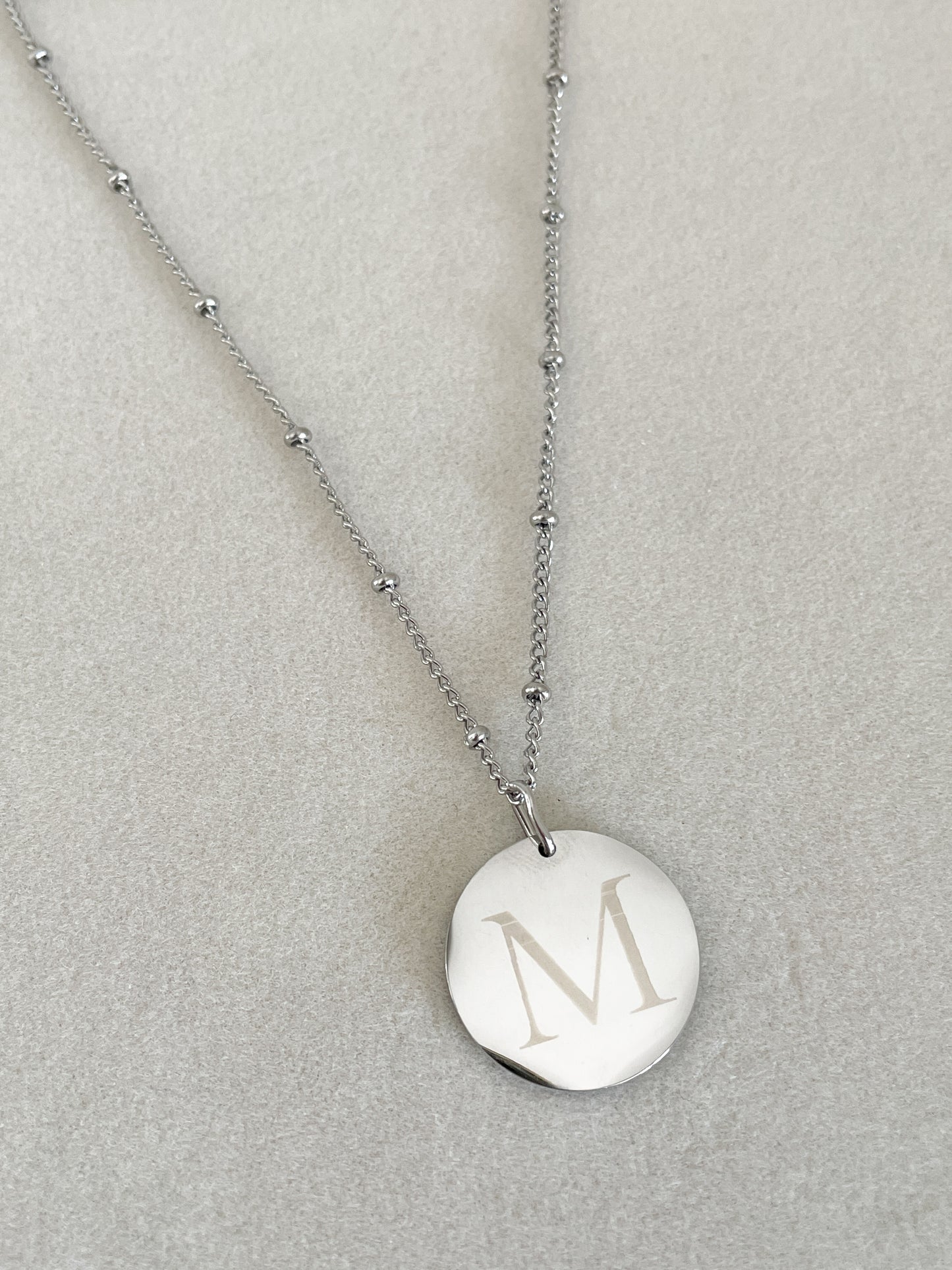 Gegraveerde ketting met initialen zilver