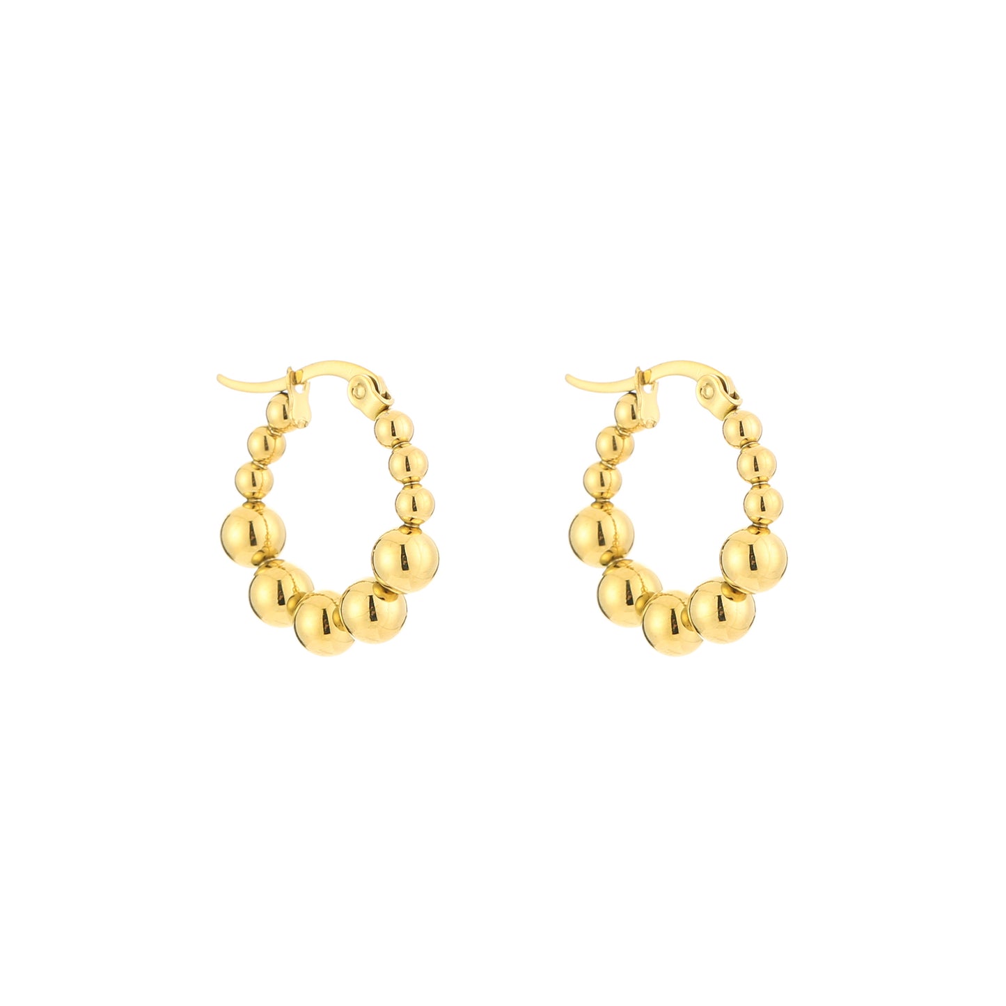 Oorbellen bolletjes hoops