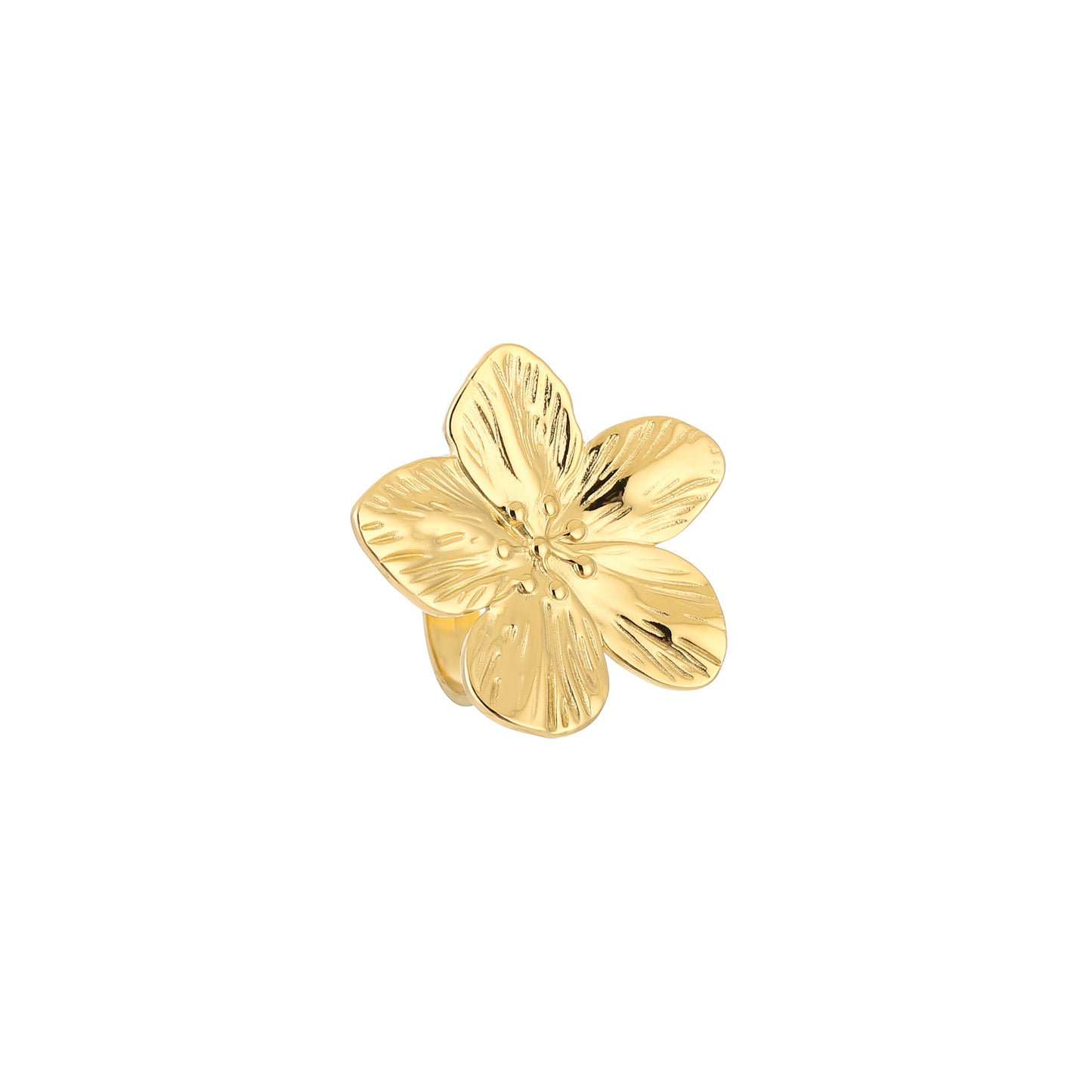 Ring met xl bloem goud