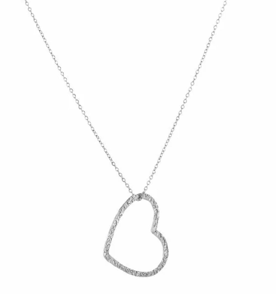Ketting falling heart zilver