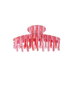 Haarclip gestreept pink