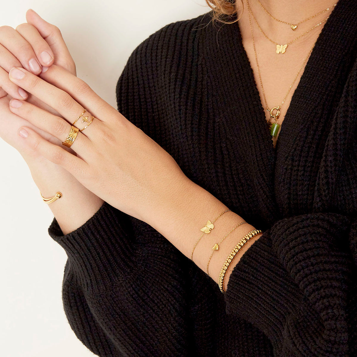 Armband vlinder zilver
