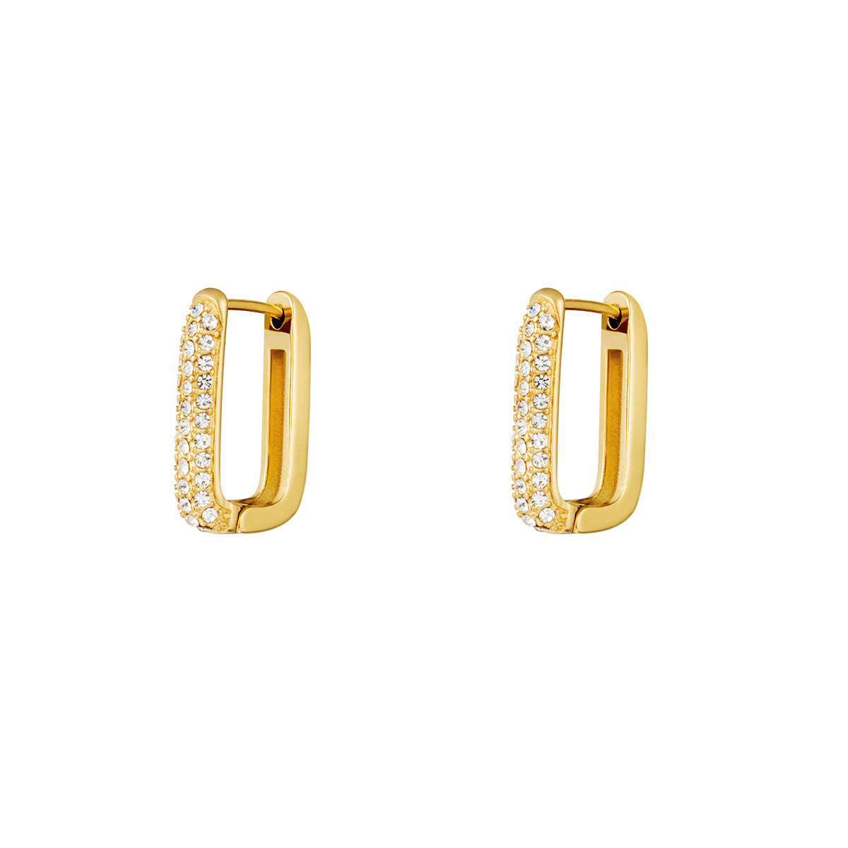 Oorbellen lizz goud met wit