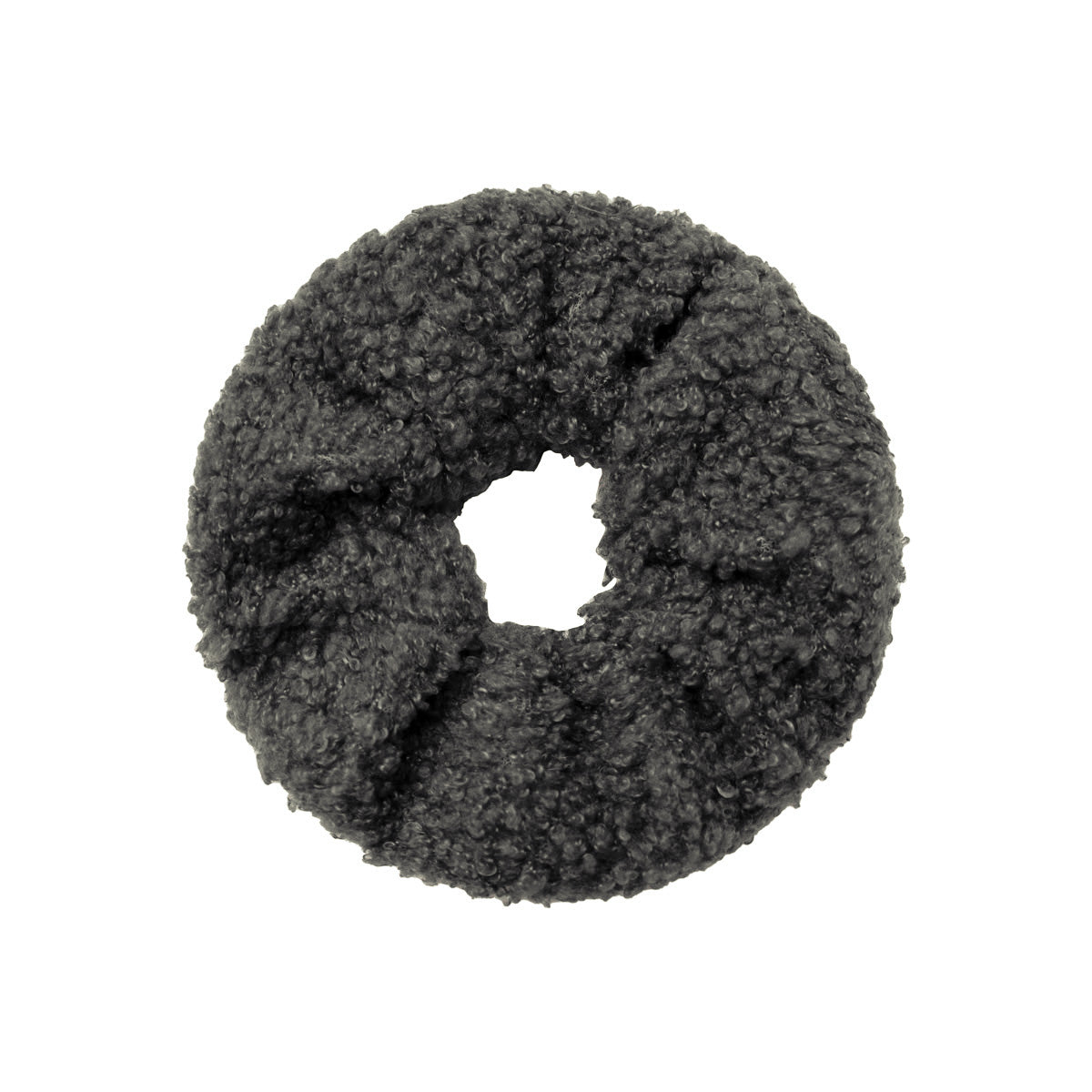 Scrunchie Soft Teddy Donker Grijs