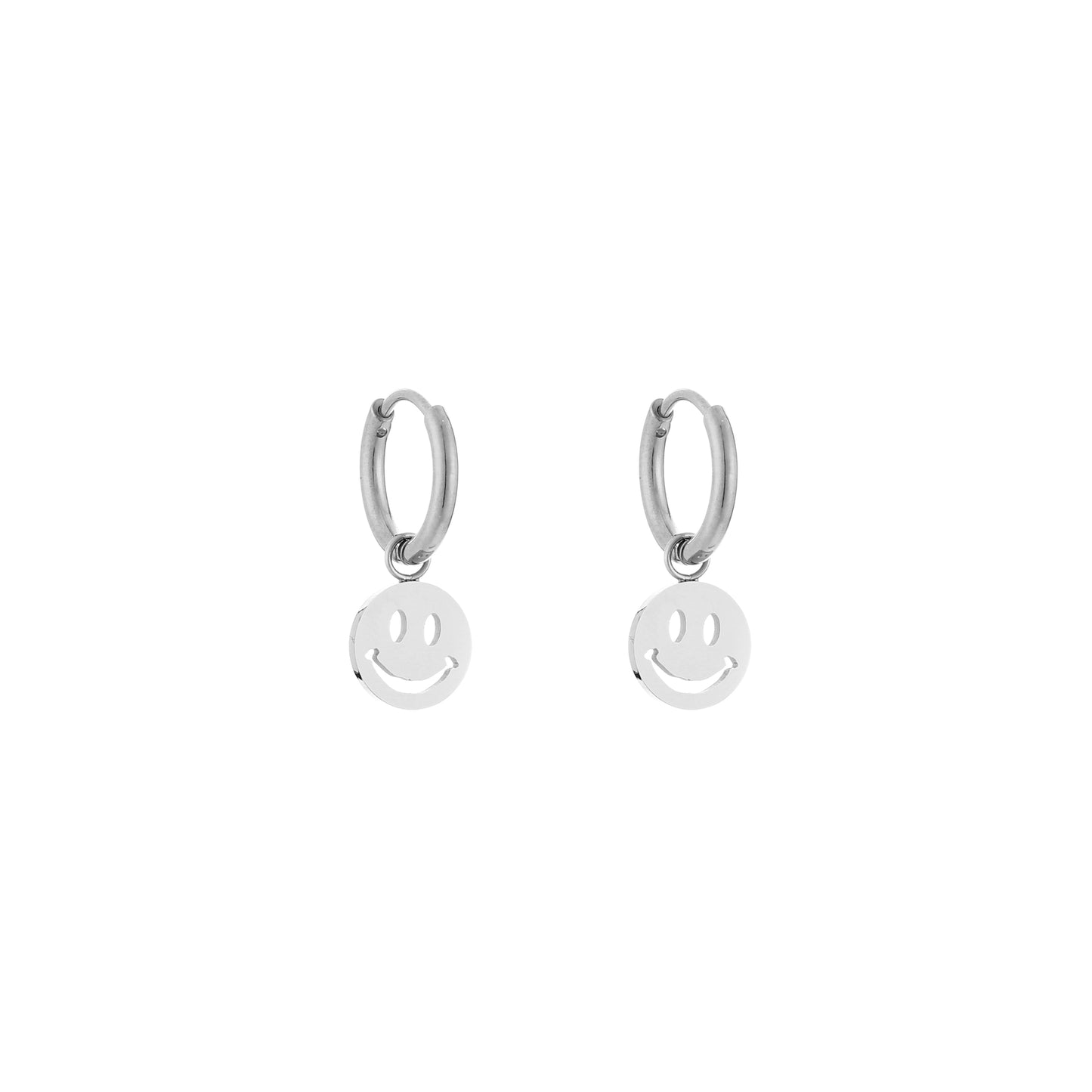 Oorbellen smiley zilver