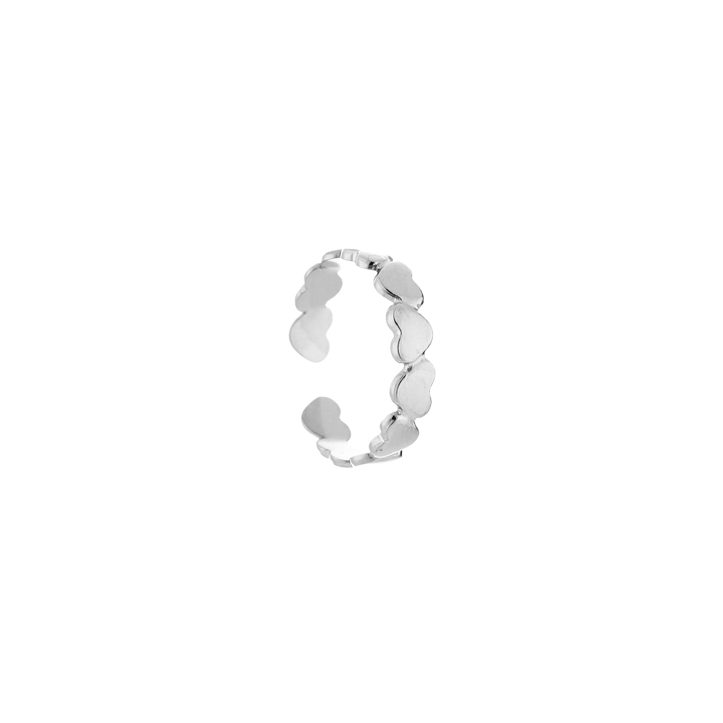 Ring rosa zilver