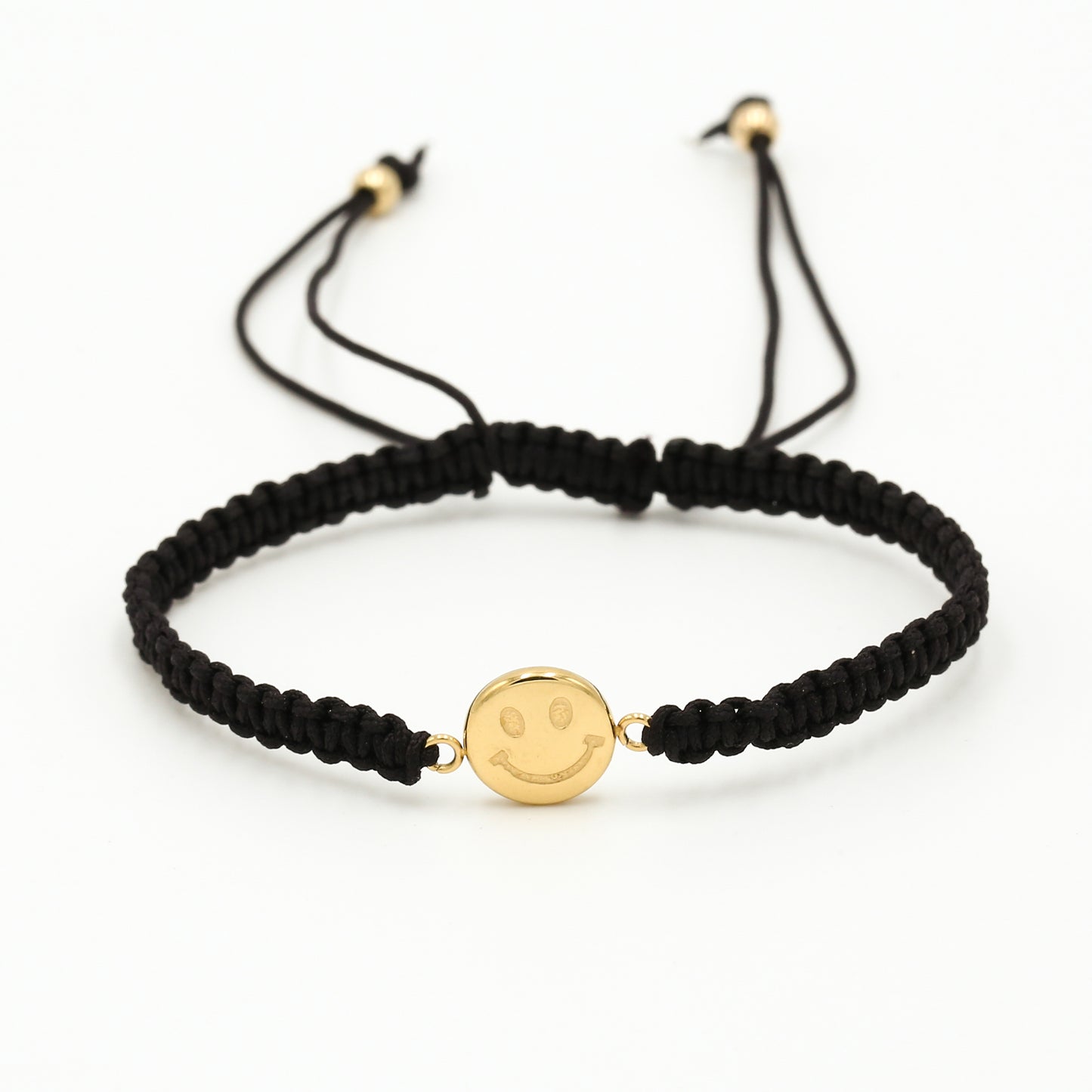 Armband Happy face zwart
