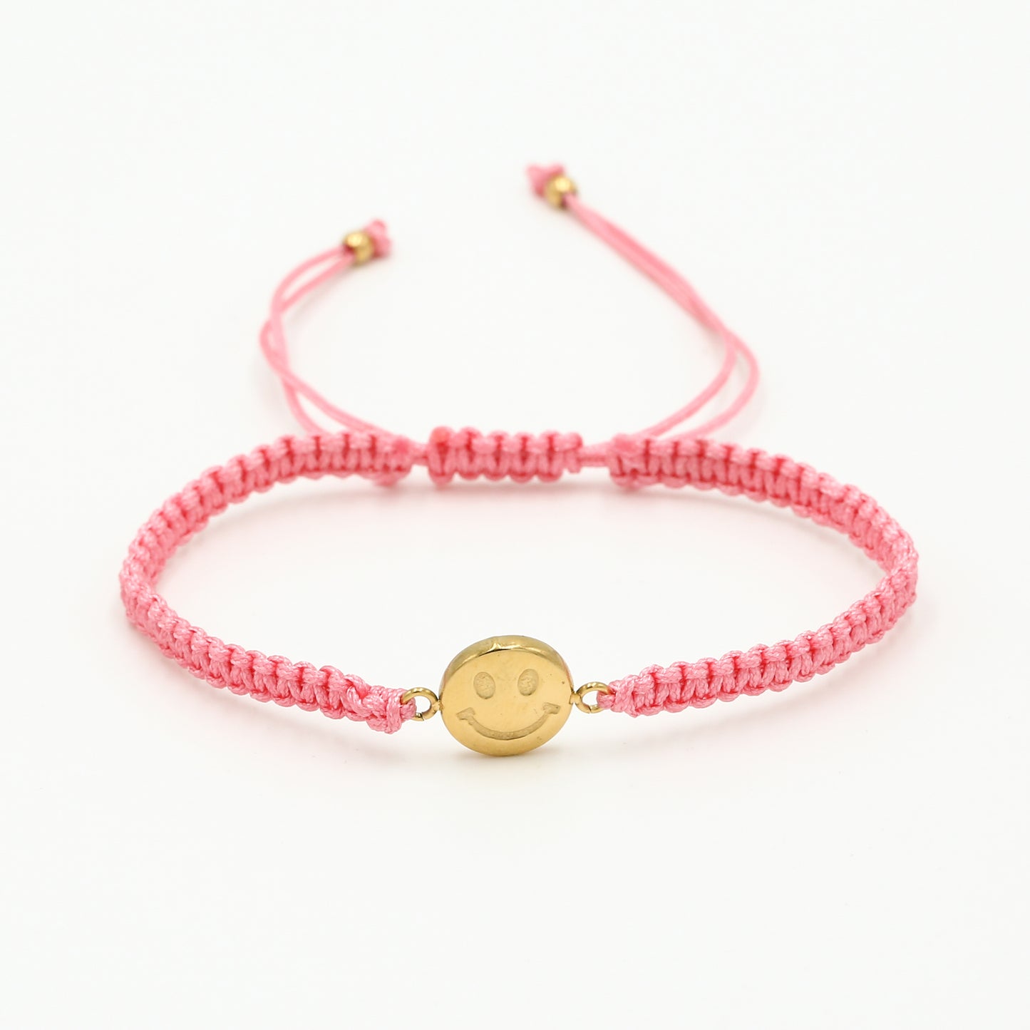 Armband Happy face Donker Roze