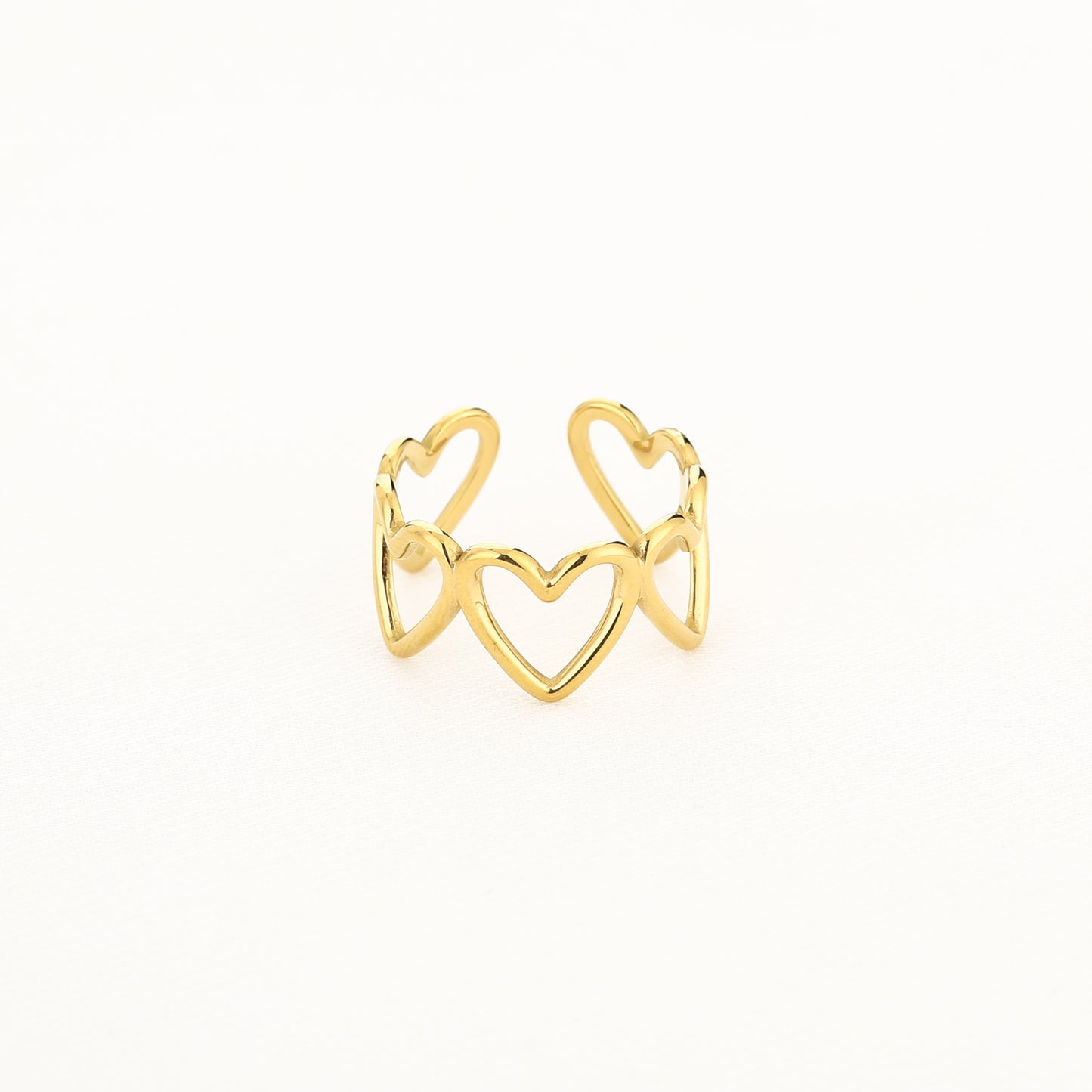 Ring met hartjes goud