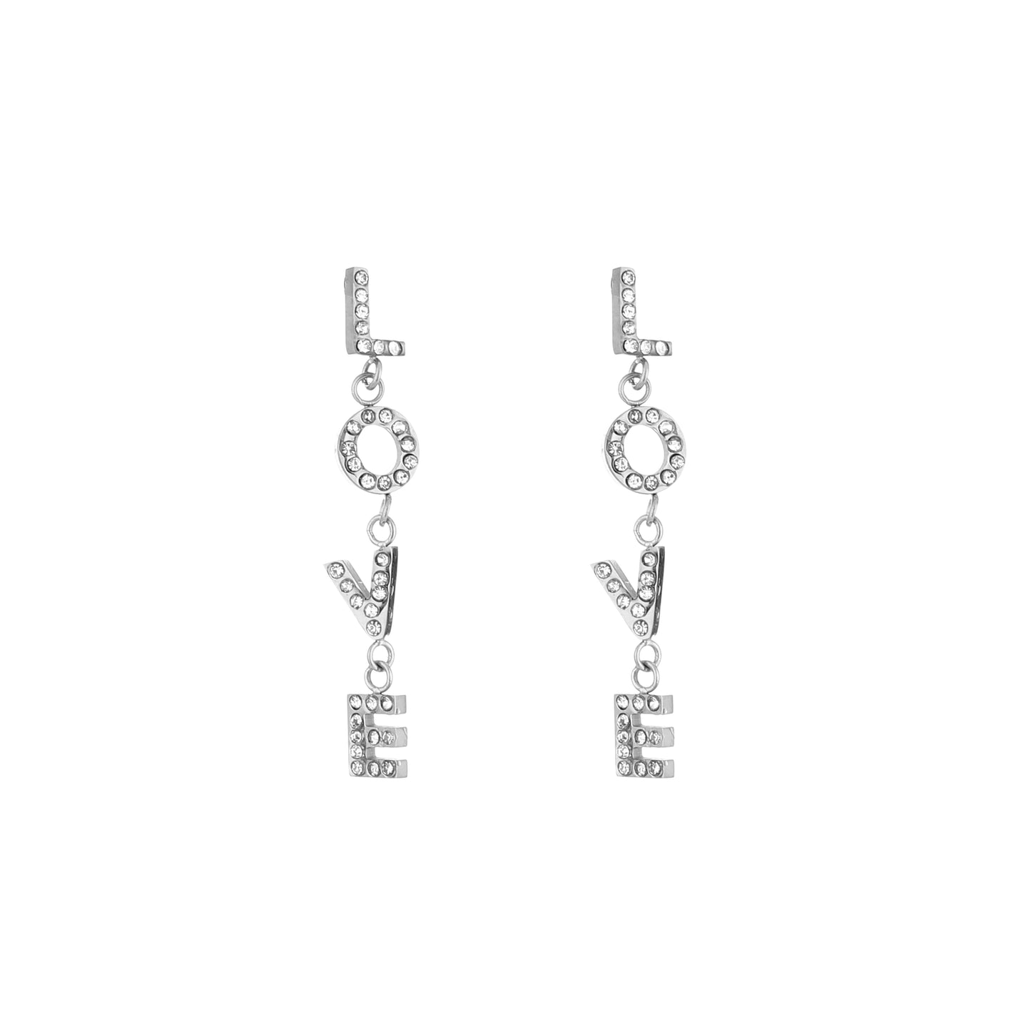 Oorbellen love zilver