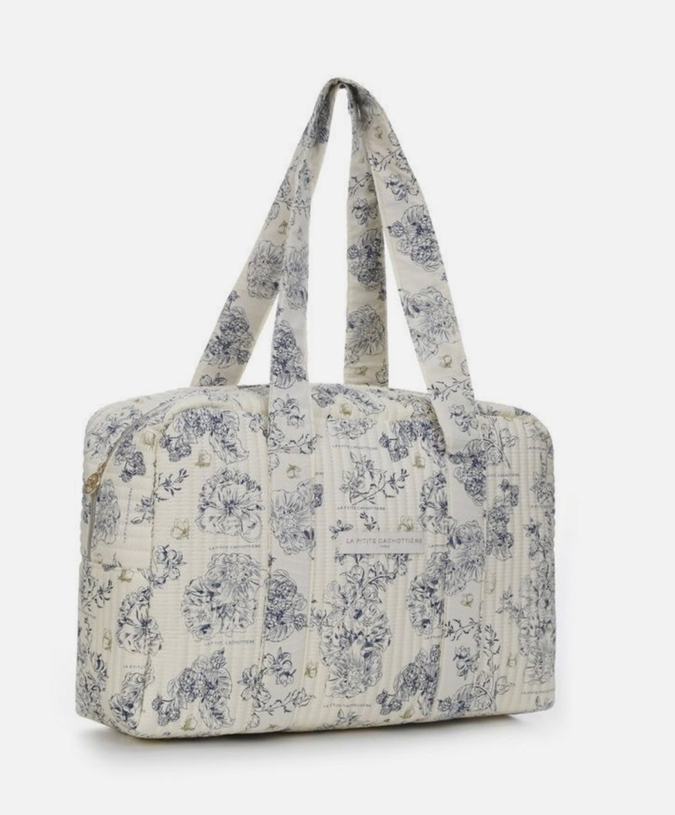 Weekendbag small flowers blue