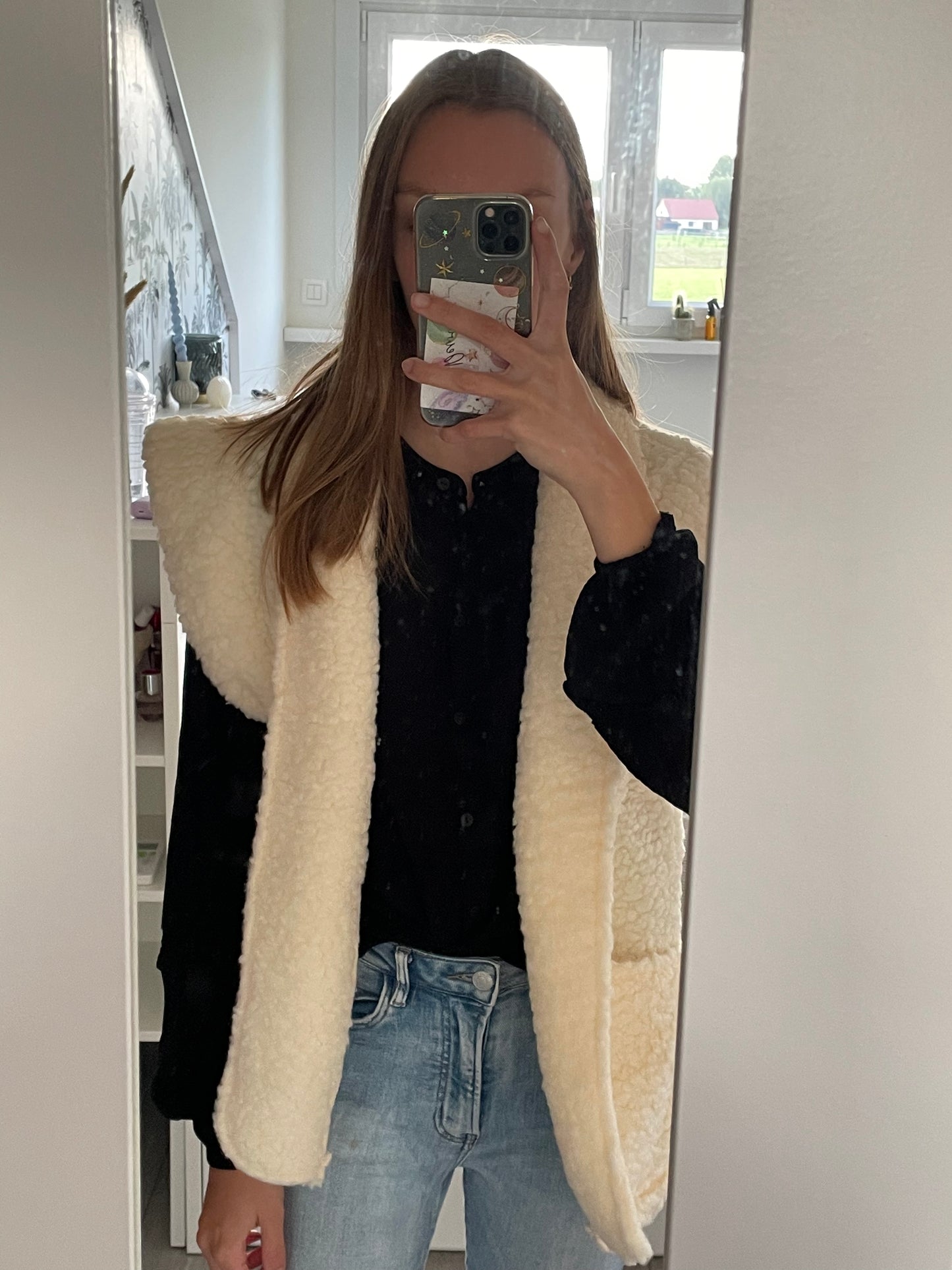 Teddy gilet wit
