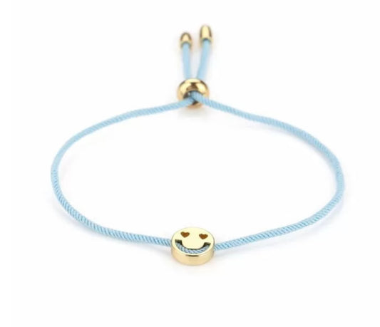 Armband Happy blauw met goud